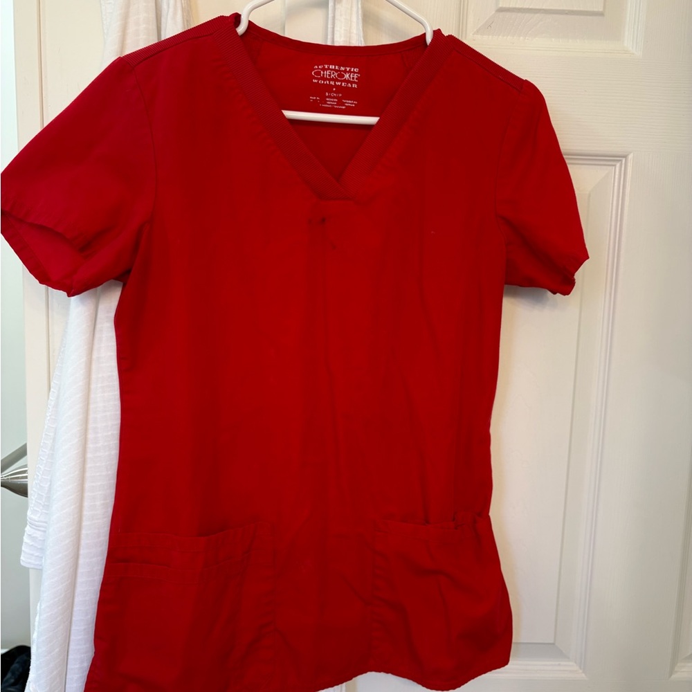 Cherokee Women's Bright Red Short Sleeve Top